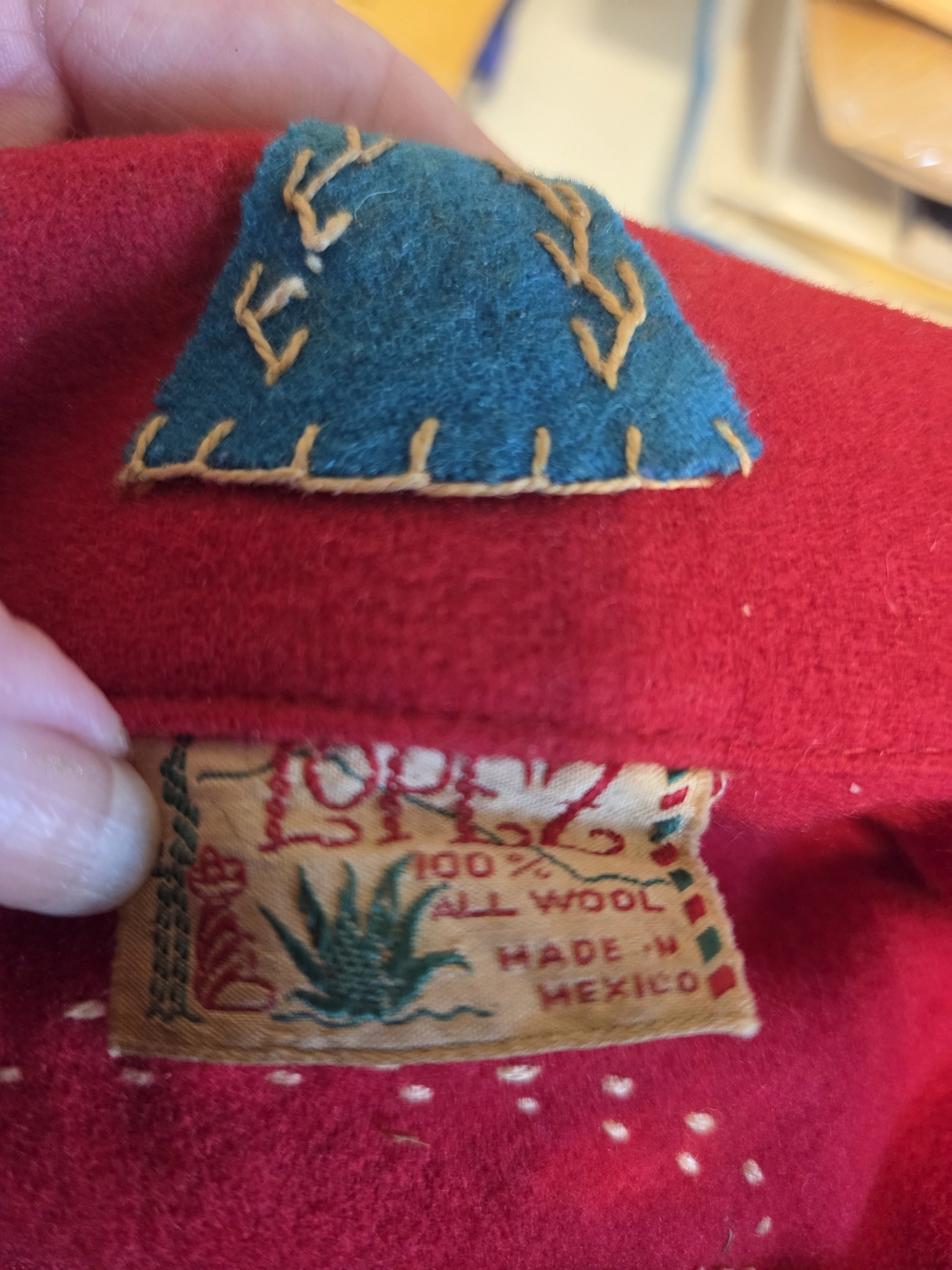 Vintage Red Embroidered Folk-Style Jean Jacket - Picture 5 of 12